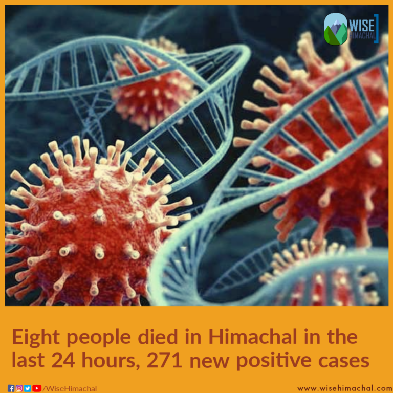 Eight people died in Himachal in the last 24 hours, 271 new positive cases