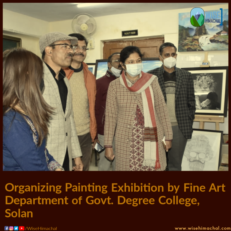 Organizing Painting Exhibition by Fine Art Department of Govt. Degree College, Solan