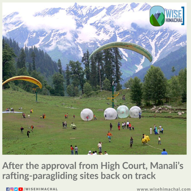 After the approval from High Court, Manali’s rafting-paragliding sites back on track