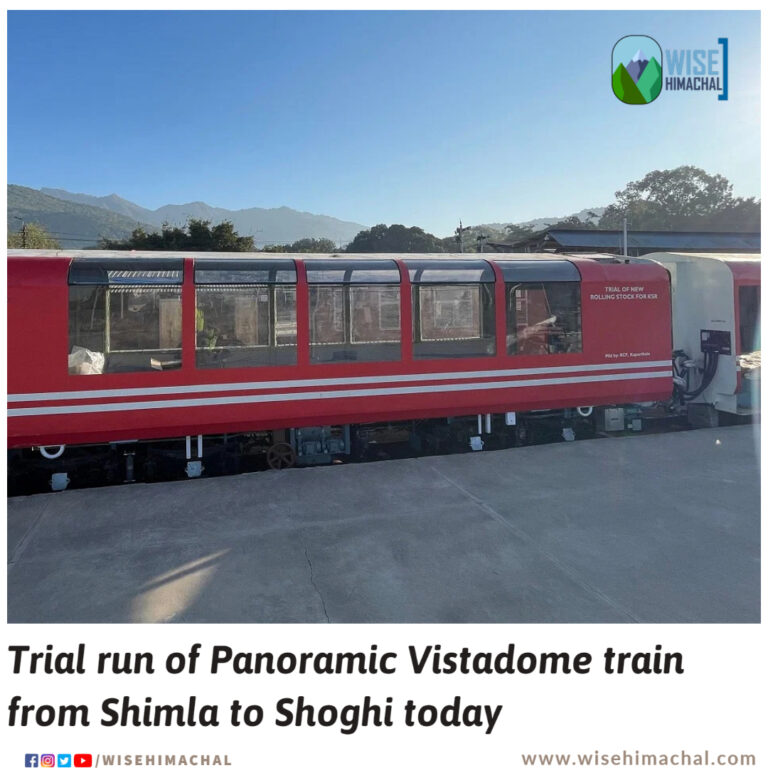 Trial run of Panoramic Vistadome train from Shimla to Shoghi today