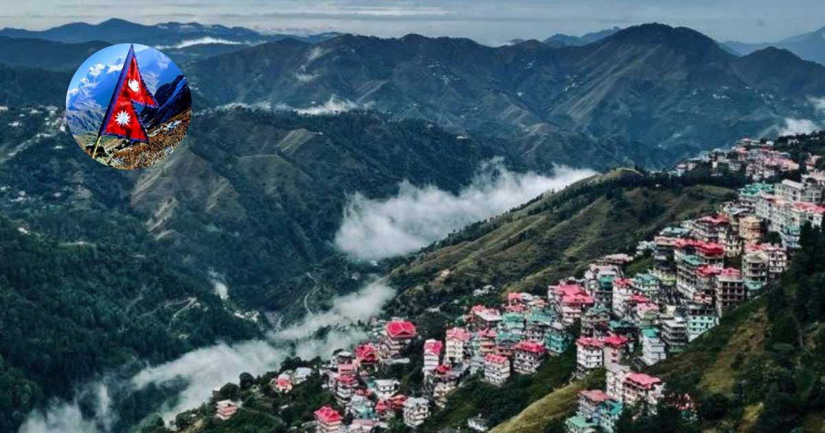 Scenic view of Shimla with its colonial-era architecture, showcasing the town's historical significance as once part of Nepal before becoming the summer capital of British India.