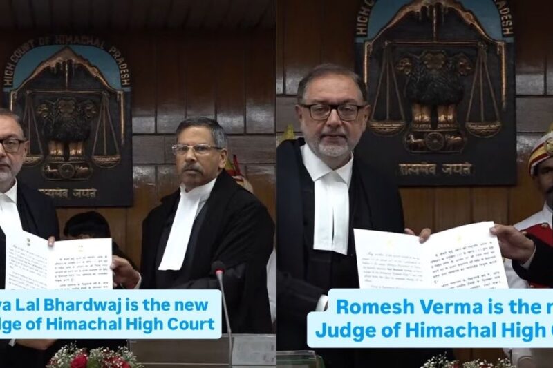 Two advocates elevated as Himachal High Court judges, strength rises to 13