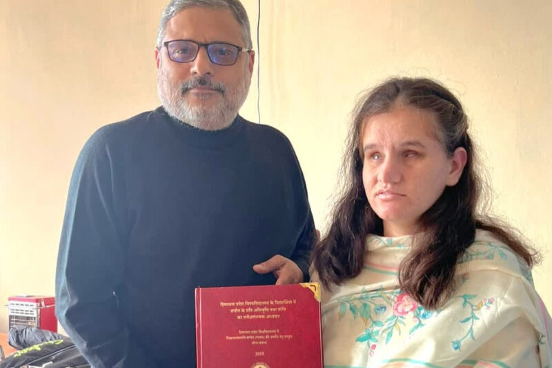 Shimla’s assistant professor Muskan Negi scripts history, becomes HPU’s first visually impaired woman PhD holder